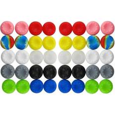 Controller Add-ons 40pcs Colorful Silicone Accessories Replacement Parts Thumb Grip Cap Cover PS2, PS3, 360, Controller