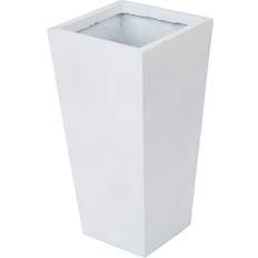 LuxenHome Pots LuxenHome White MGO 18.5 Tall Tapered Square Planter, WH031-W