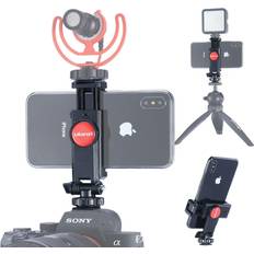 Camera Tripods ST-06 Camera Hot Shoe Phone Tripod Mount Adapter 360 Rotation Phone Holder with Cold Shoe for Mic Light Stand Compatible with Canon Nikon Sony DSLR for DJI Ronin SC Gimbal Stabilizer