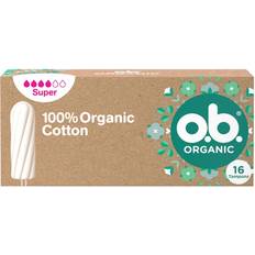 Uparfymerte Tamponger O.b. Organic Super Unscented 16-pack