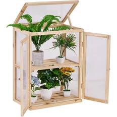 Mini wooden greenhouse BIGTREE Wooden Cold Frame Raised Planter Greenhouse Bed Durable Sturdy