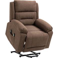Homcom Electric Power Lift Chair for Elderly with Massage, Oversized Living Room Recliner with Remote Control, and Side Pockets, Brown