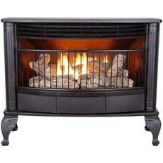 Fireplaces Procom Ventless Dual Fuel Gas Stove, 25000 BTU, Remote Control, Black
