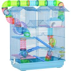Pawhut Rodent Pets Pawhut 5 Tier Hamster Cage with Tubes and Tunnels 18.5"