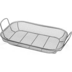 BBQ Holders Outset Media Run Outdoor Cooking Grill Roasting Basket with Handle, Stainless
