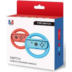 Wheels & Racing Controls mario kart switch wheel for mario kart 8 deluxe nintendo switch wheel for joy con controller neon blue & neon red
