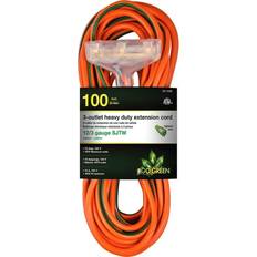 GoGreen Power, 12/3 100' 3-Outlet Heavy Duty Extension Cord, GG-15200, Lighted End