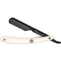 Parker Shaving PTWBA White ABS Handle Push Type Black Blade Holder Barber/Straight Razor