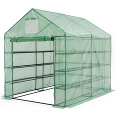 GlitzHome 3-Tier Greenhouse Stainless Steel