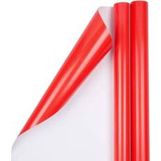 Gift Wrapping Papers Jam Paper Red Glossy Wrapping All Occasion 25 Sq. ft. 2/Pack