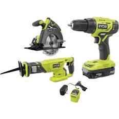 Set Ryobi ONE 18V Lithium-Ion Cordless Combo Kit (3-Tool) with (1) 1.5 Ah Battery and Charger