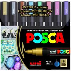 POSCA 8-Color Paint Marker Set, PC-5M Medium, Soft Colours