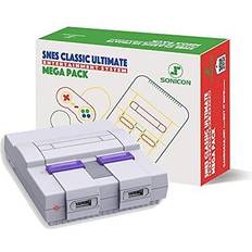 Sonicon Preloaded SNES Classic Edition Mini Retro Console Compatible with Nintendo NES, Super Nintendo, Sega Genesis Emulator, Full Collection of NES & SNES Games HDMI 1080P (SNES, 6000 Games)