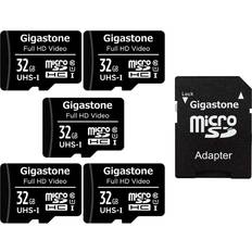 Micro sd 32gb Gigastone Micro SD Card 32GB 5-Pack with 1x SD Adapter 2x Mini-case, FHD Video, Surveillance Security Cam Action Camera Drone Professional, 90MB/s M