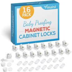 child safety magnetic cabinet locks 16 pack children proof cupboard baby locks latches adhesive for cabinets & drawers and screws fixed for durable protection