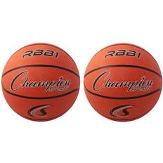 Champion Sports Offical Size Rubber Basketball, Set of 2 Orange/Black