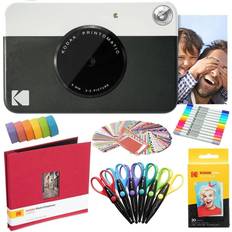 Analogue Cameras on sale Kodak Printomatic Instant Camera (Black) Zink Paper (20 Sheets) 8x8 Scrapbook 12 Markers 100 Stickers 6 Scissors Washi Tape