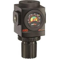 ARO 1500 Series Relieving Air Regulator with Flush-Mount Gauge, 1/4 in. NPT, Standard Knob Control, 0 to 140 PSI