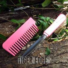 Beard Brushes Classic Pink Hidden Blade Comb Knife Women'S Self Defense Girl'S Gift instock PK-107P