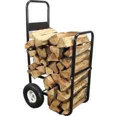 Black Fireplaces Sunnydaze Decor Firewood Log Cart & Cover QX-FLC-COMBO