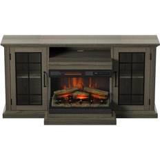 Brown Fireplaces Panor TV Console with Panorama Electric Fireplace