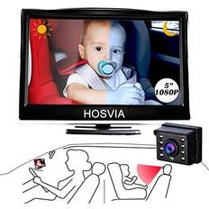 Back Seat Mirrors Baby Car Mirror 5 Inch HD Monitor Display Infant Rear View Facing Safety Car Back Seat Mirror Extra Strong Night Vision Wide View HD Camera Aimed at Baby-Easier to Observe The Baby s