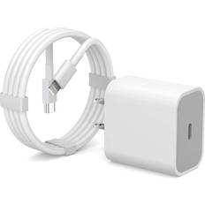 Batteries & Chargers iphone 12 charger, fast charger iphone [apple mfi certified] 20w usb c pd adapter with 3ft type-c to lightning cable compatible with iphone 13 12