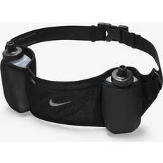 Damen Laufgürtel Nike Unisex 24 oz Flex Stride Double Running Hydration Belt in Black, Size: One Size N1003444-082 Black One Size