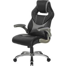 Gaming Chairs Oversite Gaming Chair In Faux Leather Gray OSP Home Furnishings