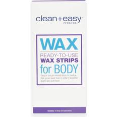 Waxes Clean + Easy Ready- To- Use Pre-Waxed Strips for Body Hair Removal Treatment, Fine to Coarse