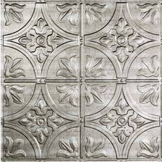 Fasade Wallpaper Fasade Traditional #2 2 ft. x 2 ft. Crosshatch Silver Lay-In Vinyl Ceiling Tile 20 sq.ft. Cross Hatch Silver