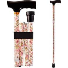 Sports Accessories HealthSmart DMI Duro-Med Designer Folding Walking Cane, Adjustable with Wood Handle