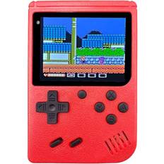 Cheap Game Consoles None Come-buy Mini Retro Handheld FC Games Consoles,Built-in 400 Classic Game, Portable Gameboy 3 Inch LCD Screen 1000mAh Rechargeable Battery TV Output (FIO-Red)