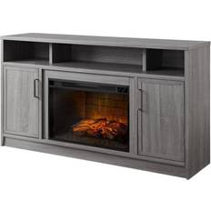 Muskoka Brooklyn 60 Infrared Linear Freestanding Media Electric Fireplace-Rustic Grey Oak Finish