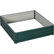 OutSunny Outdoor Planter Boxes OutSunny 4' 1' Galvanized Raised Garden Bed, Planter Raised Bed with Steel Frame Vegetables, Plants Herbs, Green