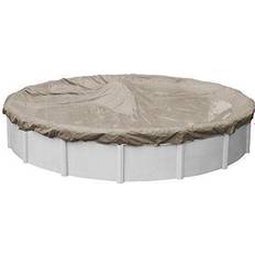 Pool Mate Swimming Pools & Accessories Pool Mate Sandstone 28 ft. Round Sand Solid Above Ground Winter Cover, Brown