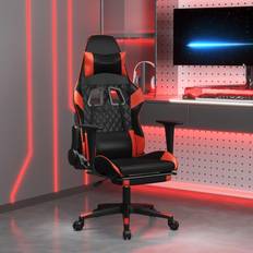 vidaXL Gamingstol med fodstøtte kunstlæder sort og rød