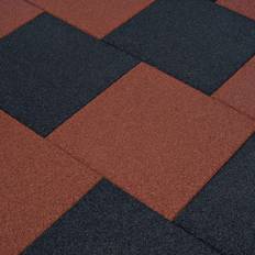 Utendørsgulv vidaXL Fall Protection Tiles 6 pcs Rubber 50x50x3 cm Black