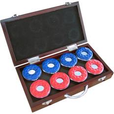 Blue Wave Shuffleboard Pucks with Set of 8 Red