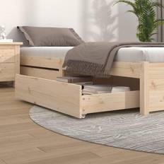 Hvite Sengehest vidaXL Bed Drawers Solid Wood Pine 2pcs