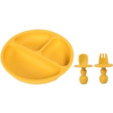 Virgel Silicone mustard plate and cutlery set