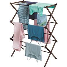 Clothing Care mDesign Tall Vertical Foldable Laundry Drying Rack Compact, Portable and Collapsible for Storage Large Capacity, expands to 29.5 Inches, Bronze