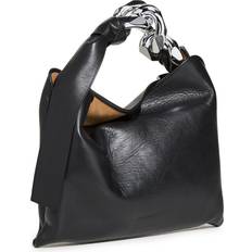 JW Anderson Chain Link Pochette Leather Top Handle Bag in Black