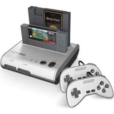 Retro-Bit Retro Duo 2 in 1 Console System for Original NES/SNES, & Super Nintendo Games Silver/Black