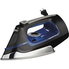 Steam iron with stainless steel soleplate Irons & Steamers Hamilton Beach Iron & Vertical Steamer with Scratch-Resistant 1500 Retractable