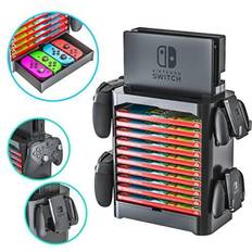 Skywin Game Storage Tower for - Stackable Game Disk Rack and Controller Organizer Compatible