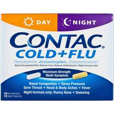 Cold medicine without acetaminophen CONTAC Cold + Flu Maximum Strength Acetaminophen Day & Night Multi-Symptom Relief Nasal
