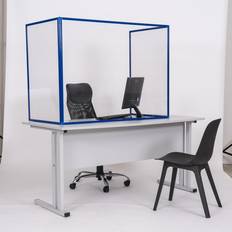 Bi-Office Freestanding Desktop Protective Screen Trio 900 450 6002mm Tempered Glass, Frame