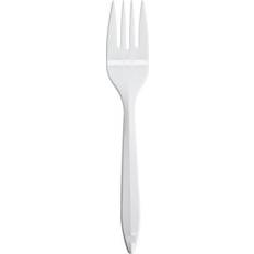 Disposable Flatware Style Setter Mediumweight Plastic Forks, White, 1000/Carton