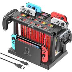 Batteries & Charging Stations Switch Games Organizer Station with Controller Charger, Charging Dock for OLED Joycons, Kytok Pro